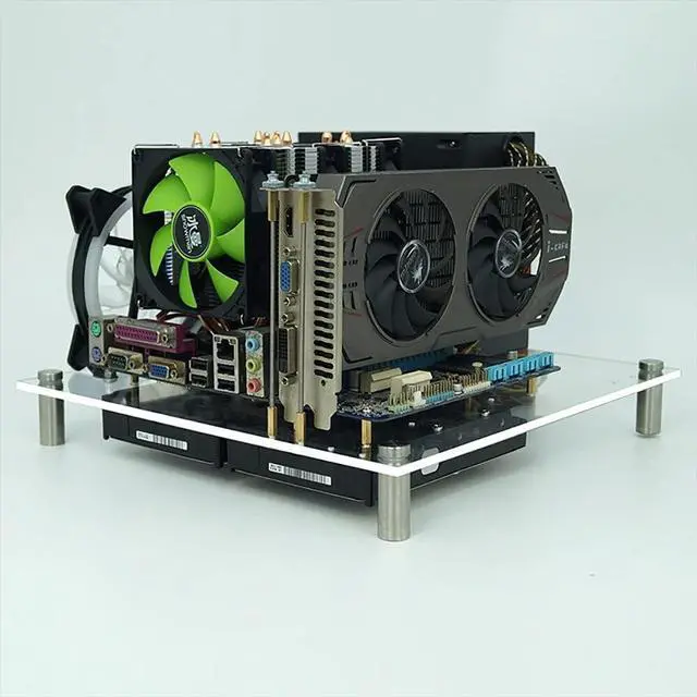 Alt view image 5 of 5 - PC Open Chassis Computer Heat Dissipation Case Acrylic ATX Motherboard Test Bench Platform DIY Computer Case