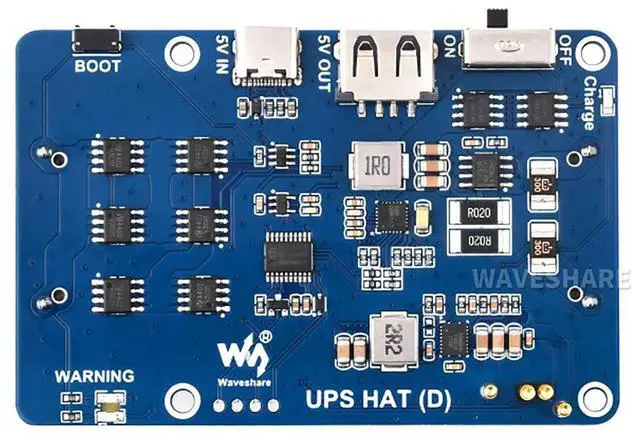 Alt view image 2 of 5 - Coolwell UPS HAT (D) for Raspberry Pi 4B 3B+ 3B, etc Supports 21700 Li Battery (NOT Included) Pogo Pins Connector Charging and Power Output at The Same Time 5V