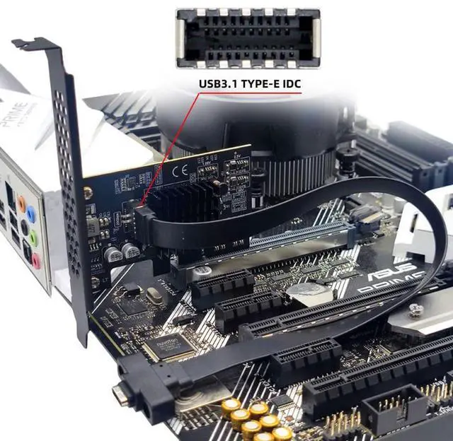 Alt view image 5 of 5 - ChenYang USB 3.2 Gen2x2 Type-E Front Panel Socket to PCI-E 4X PCI Express Expansion Card Adapter