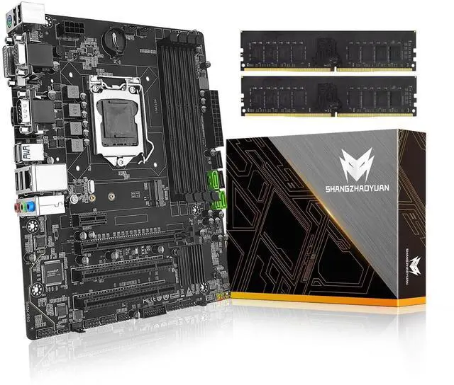 Main image of SHANGZHAOYUAN B85M PRO LGA 1150 Motherboard with 2 * 8GB 1600MHz DDR3 RAM, Support 4th Gen Intel Core i7 i5 i3/Pentium/Celeron (PCIe 3.0, NVME M.2, SATA 6Gb/s, VGA/DVI/HDMI-Compatible, Gigabit LAN)