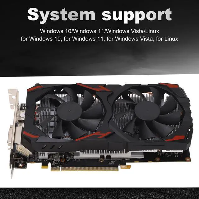 Alt view image 5 of 5 - RX 580 8GB GDDR5 256BIT Gaming Graphics Card, Dual Fan Cooling 1284MHz Core HDMI DVI 3xDisplayPort PCIe 3.0 for Desktop PC Win10 Win11 Linux (580 8G D5)