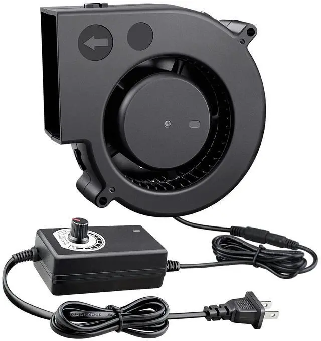 Alt view image 2 of 5 - Wderair 97mm + 120mm Radial 12V Centrifugal Brushless Blower Fan High CFM with AC Plug for Inflatable Replacement,DIY Cooling Ventilation Exhaust Project