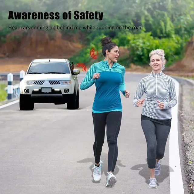 Alt view image 4 of 5 - YouthWhisper Bone Conduction Headphones Bluetooth, Wireless Open-Ear Headset with Microphones,Titanium Lightweight Sweat Resistant, Answer Phone Call Sports Earphones for Running Hiking Bicycling