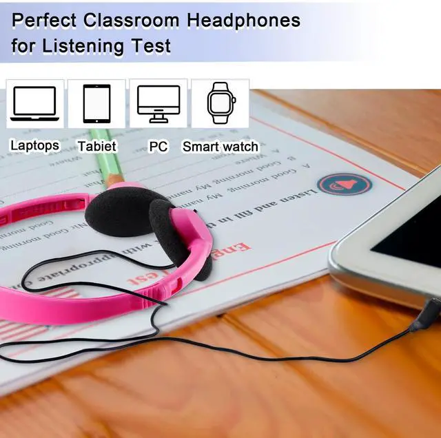 Alt view image 5 of 5 - Yunsailing 30 Pack Class Set Headphones for Students Bulk School Headsets Earphones with 3.5mm Jack Classroom Must Haves Teacher Supplies for Adults Laptop Computer(Multicolor)