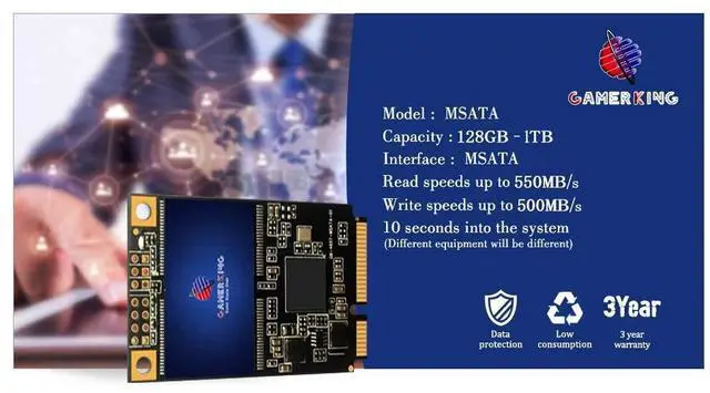 Alt view image 3 of 5 - GAMERKING SSD msata 1TB Internal Solid State Drive High Performance Hard Drive for Desktop Laptop SATA3 6Gb/s Mini PC (1TB, MSATA)