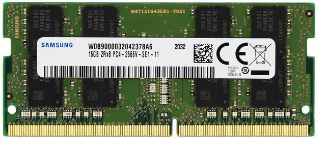Main image of Factory Original 16GB (1x16GB) Compatible for HP Zbook, Pavillion 17, ProDesk, ProOne, Workstation Z2 DDR4 2666MHz PC4-21300 SODIMM 2Rx8 CL19 1.2v Laptop Notebook Memory Module RAM Upgrade Adamanta