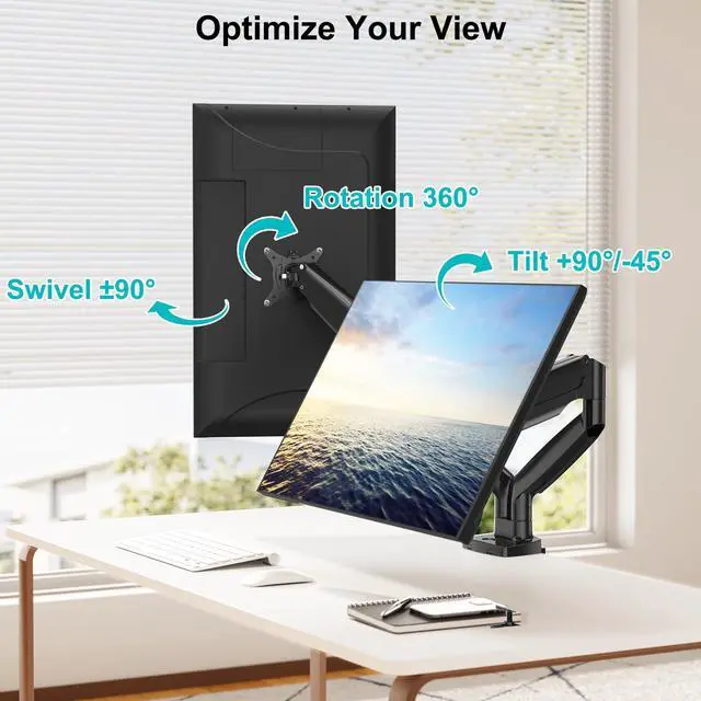 Alt view image 5 of 5 - MOUNT PRO Dual Monitor Desk Mount fits 22 to 35 Ultrawide Computer Screen, Holds up to 26.4lbs Each, Fully Adjustable Long Monitor Arm for Two Monitors, Gas Spring Monitor Stand, 100x100 VESA Mount