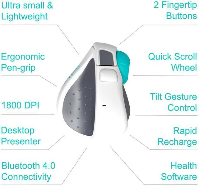 Alt view image 3 of 5 - PenPoint Ergonomic Mouse & Office Health Software, for computers, laptops & smartphones | Reduce Muscle Strain, Injury, Carpal Tunnel, Tendonitis & Tennis Elbow | Wireless, Bluetooth, Rechargeable