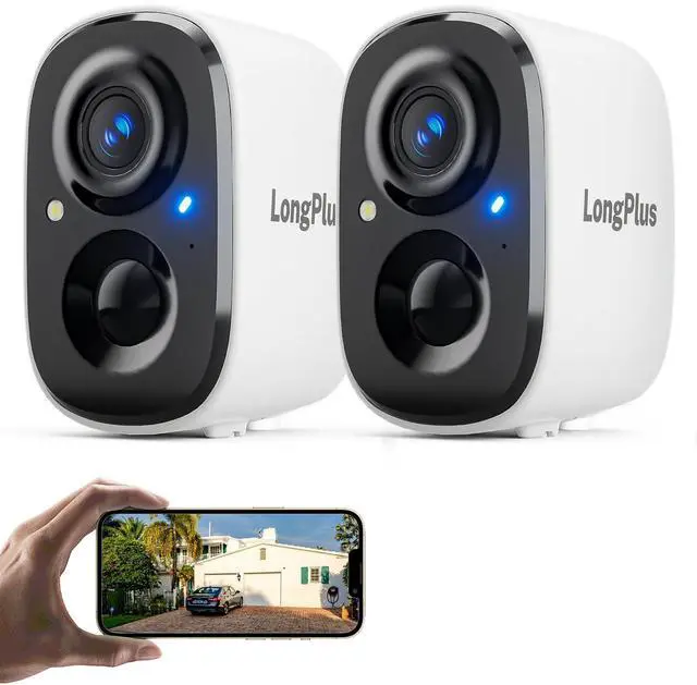 Main image of LongPlus Security Cameras Wireless Outdoor Camera Wireless Camera for Home Security, 2 Pack Battery Powered WiFi Cameras with AI Motion Detection, 2-Way Talk, Cloud/SD Storage
