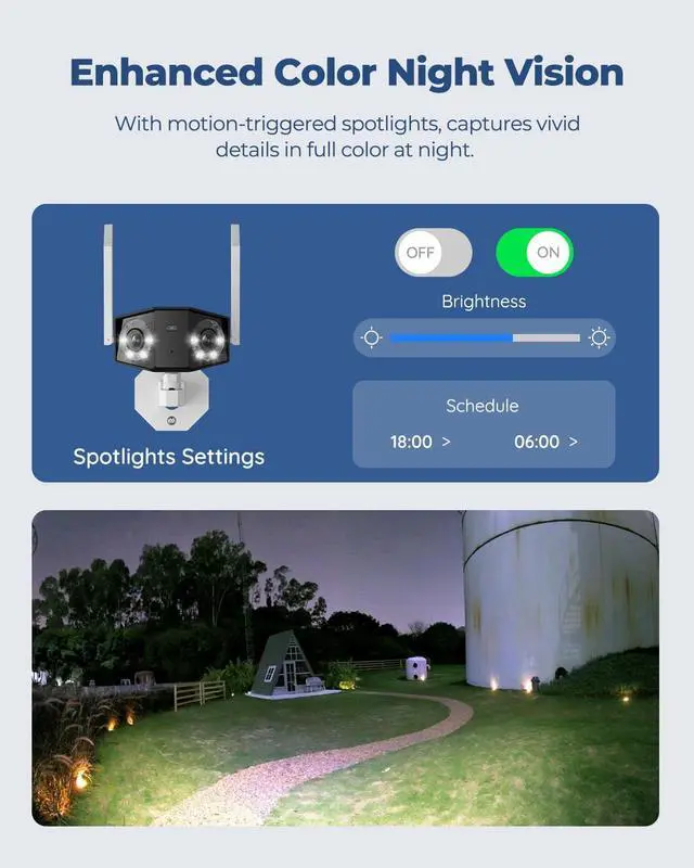 Alt view image 3 of 5 - REOLINK 4K WiFi Security Camera with 180° Ultra-Wide Angle, 2.4/5GHz Plug-in Outdoor Camera, Smart Human/Vehicle/Animal Detection, Color Night Vision, Two-Way Talk, IP67 Waterproof, Duo 2 WiFi