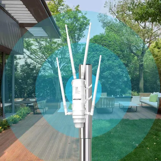 Alt view image 2 of 5 - WAVLINK AC1200 Outdoor WiFi Extender - 1000ft/300m Long Range, Dual Band 2.4G/5G Weatherproof Access Point with PoE+ Gigabit Ports, Mesh Network & AP/Repeater Modes (IP65 Certified)