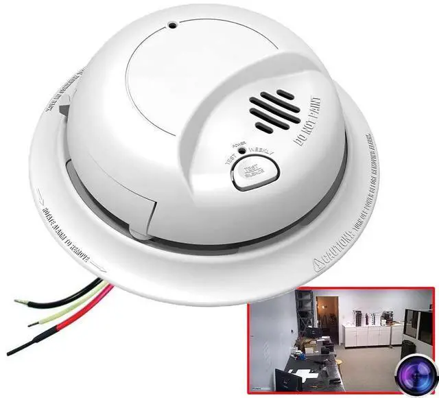 Main image of 1080P HD Smoke Detector WiFi Spy Camera P2P Wi-Fi Fire Alarm Hidden Nanny Cam Spy Camera, Ceiling Mount, 110V AC Connector (9120 Model)