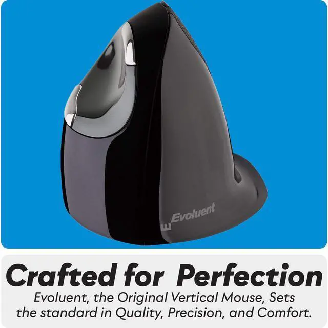 Alt view image 5 of 5 - Evoluent VMDMW Vertical Mouse 4 for Right Hand  Ergonomic Mouse Wireless USB, Helps Reduce Carpal Tunnel, Adjustable Speed & Programmable Buttons, Vertical Ergonomic Wired Mouse, Gaming & Office Use