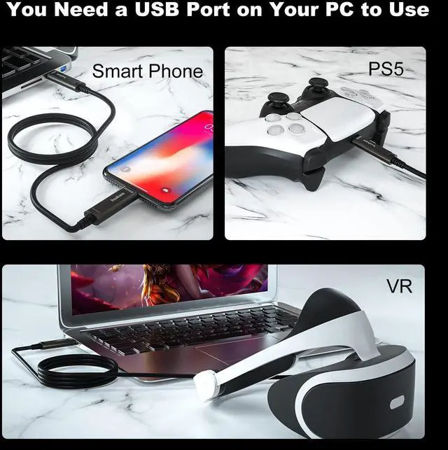 Alt view image 2 of 5 - huaham USB C Fiber Optic Cable 33FT, 10Gbps USB 3.2 Gen2 USB C Cable, Ultra Slim & Long Distance Transmission Type C Cable for Logitech 4K Camera,Microsoft Azure,VR/AR,Touch Screen,Industrial System