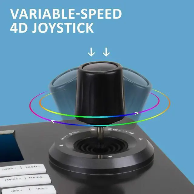Alt view image 3 of 5 - Hsility PTZ Controller Camera Controller POE Network 4D Joystick Decoding Keyboard Indoor with 5 Inch LCD Screen, 480p