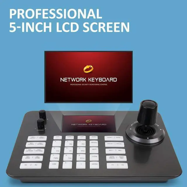 Alt view image 5 of 5 - Hsility PTZ Controller Camera Controller POE Network 4D Joystick Decoding Keyboard Indoor with 5 Inch LCD Screen, 480p