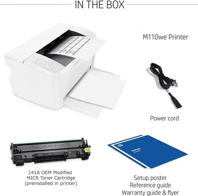 Alt view image 4 of 5 - RT M110we Wireless Monochrome Laser Check Printer Bundle with 1 Modified 141A MICR Ink Toner Cartridge for Printing Business and Personal Checks (2 Items)