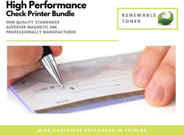 Alt view image 2 of 5 - RT M110we Wireless Monochrome Laser Check Printer Bundle with 1 Modified 141A MICR Ink Toner Cartridge for Printing Business and Personal Checks (2 Items)