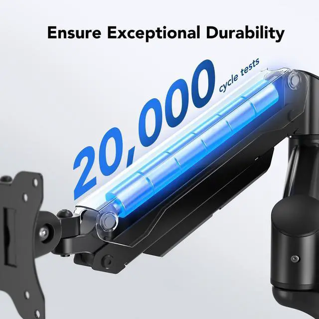 Alt view image 4 of 5 - HUANUO Dual Monitor and Laptop Mount for Max 32 Monitor and 17 Laptop, Adjustable Spring Arm with Tilt, Swivel and Rotation, Dual Monitor and Notebook Stand with VESA Bracket 75/100 mm