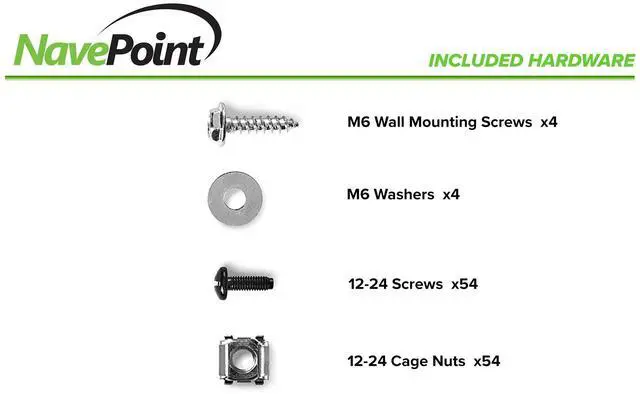 Alt view image 5 of 5 - NavePoint 9U Open Frame Wall Mount Server Rack for 19" Networking IT Equipment & A/V Gear, 24.81" Depth, 198 lbs Weight Capacity, 12-24 Threaded
