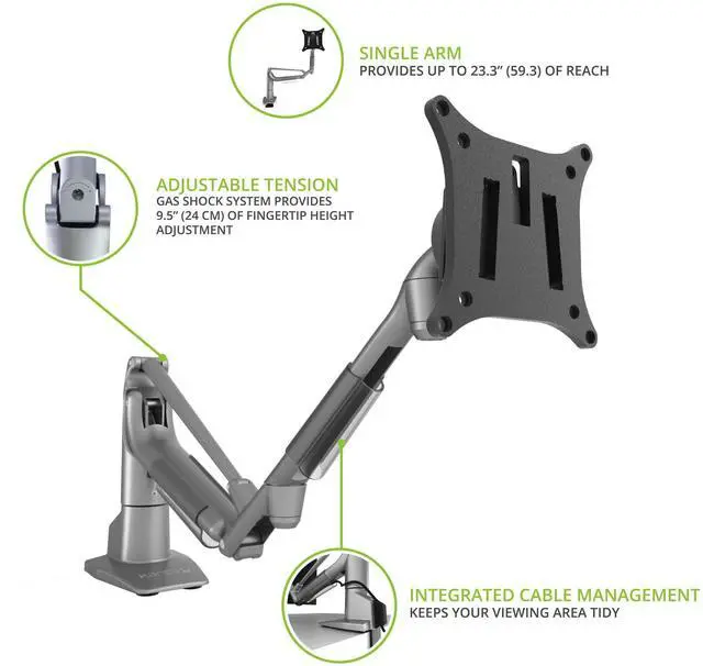 Alt view image 4 of 5 - Kanto DMS1000S Desktop Mount for 17-inch to 32-inch Displays | Silver