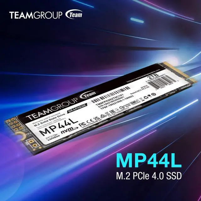 Alt view image 5 of 5 - TEAMGROUP MP44L 2TB SLC Cache NVMe 1.4 PCIe Gen 4x4 M.2 2280 Laptop&Desktop SSD (R/W Speed up to 4,800/4,400MB/s) TM8FPK002T0C101