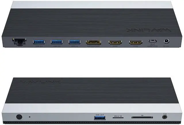 Main image of WAVLINK USB C Docking Station 4K Triple Display (2 HDMI + 1 Displayport) with 100W PC Charging, Gigabit Ethernet, 4 USB 3.0, SD/TF Card Slot, Audio, for Dell HP MacBook Lenovo and Other USB C Laptops