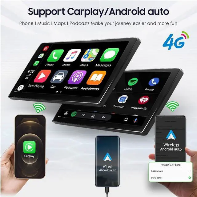 Alt view image 4 of 5 - Car Stereo for Toyota Tacoma 2016-2022 with Wireless Android Auto 4+64G 2K Touchscreen High Resolution Android 12 Radio Head Unit Wired Andriod Auto Bluetooth GPS Navigation Multimedia