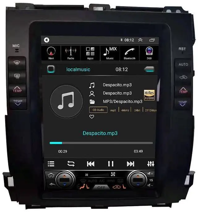 Alt view image 3 of 5 - KUNFINE Tesla Style 10.4 Inch Android 11 Autoradio Car Navigation Stereo Multimedia Player GPS Radio IPS Touchscreen fortoyota Prado 2002-2009 Lexus gx470 2002-2009