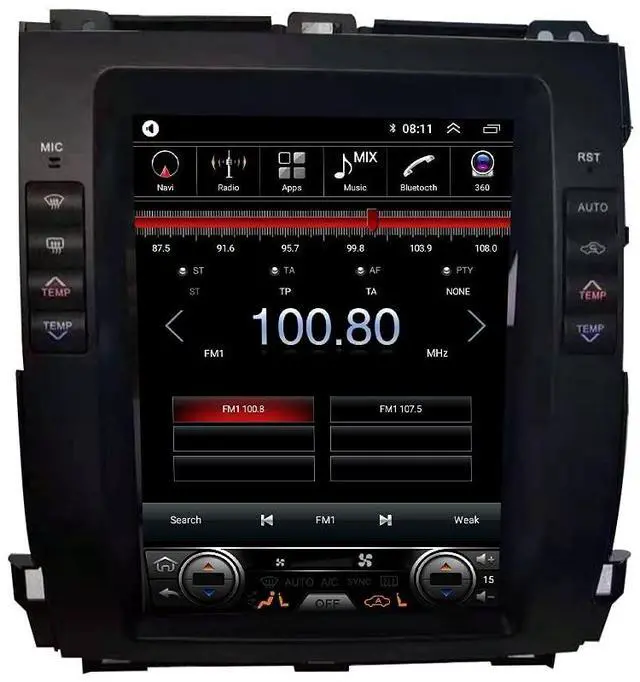 Alt view image 4 of 5 - KUNFINE Tesla Style 10.4 Inch Android 11 Autoradio Car Navigation Stereo Multimedia Player GPS Radio IPS Touchscreen fortoyota Prado 2002-2009 Lexus gx470 2002-2009