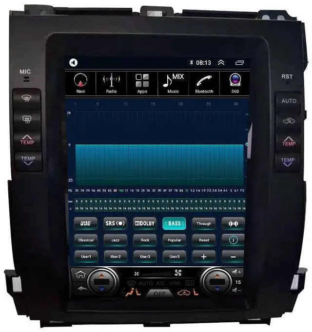 Alt view image 5 of 5 - KUNFINE Tesla Style 10.4 Inch Android 11 Autoradio Car Navigation Stereo Multimedia Player GPS Radio IPS Touchscreen fortoyota Prado 2002-2009 Lexus gx470 2002-2009
