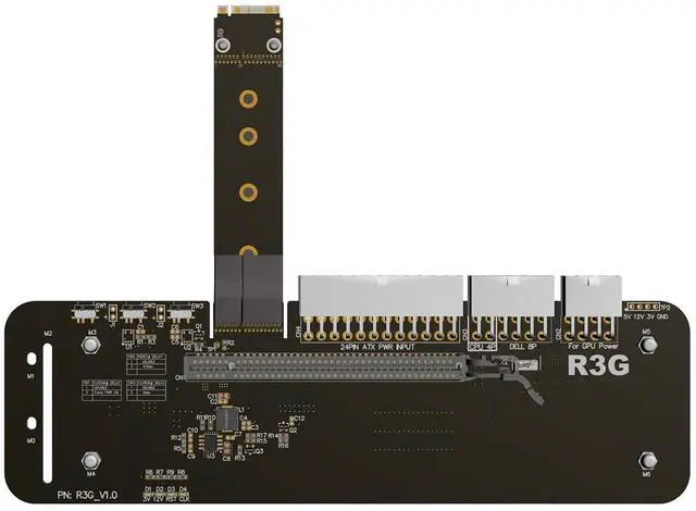 Main image of ADT-Link M.2 Key M NVMe External Graphics Card Stand Bracket with PCIe3.0 x4 Riser Cable 25cm 50cm 32Gbs for ITX STX NUC VEGA64 GTX1080ti (25CM,R43SG)