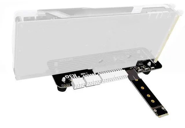 Alt view image 5 of 5 - ADT-Link M.2 Key M NVMe External Graphics Card Stand Bracket with PCIe3.0 x4 Riser Cable 25cm 50cm 32Gbs for ITX STX NUC VEGA64 GTX1080ti (25CM,R43SG)