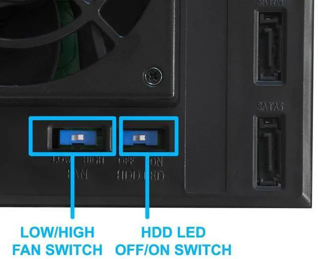 Alt view image 5 of 5 - Kingwin Hard Drive Enclosure for Computer PC Case Internal 5 Bay Hot Swap for 3.5 HDD SSD, SATA Backplane Aluminum Trayless Mobile Rack, Support SATA I/II/III & SAS I/II 6 Gbps Performance