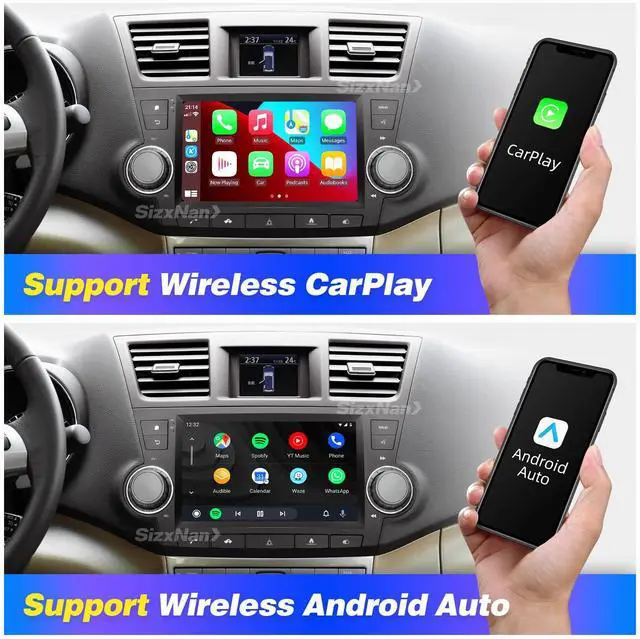Alt view image 2 of 5 - SizxNanv Android Touch Screen Compatible with Carplay Android Auto,Car Radio Stereo Bluetooth Navigation Multimedia Player GPS WiFi FM/AM Backup Camera Head Unit for Toyota Highlander 4GRAM64GROM