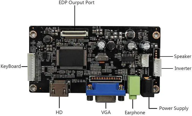 Alt view image 5 of 5 - VSDISPLAY 13.3" 13.3 Inch 1920X1080 IPS LCD Screen VS133GF-B001 with VGA Controller Board Kit