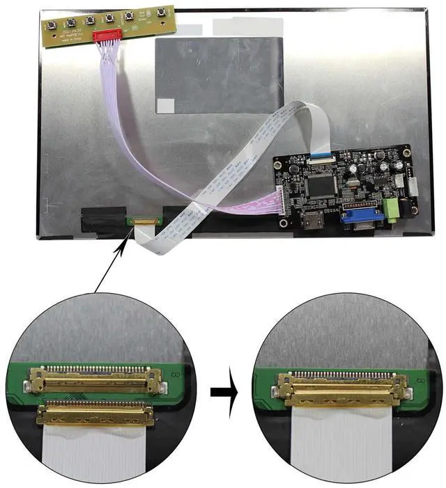 Alt view image 3 of 5 - VSDISPLAY 13.3" 13.3 Inch 1920X1080 IPS LCD Screen VS133GF-B001 with VGA Controller Board Kit