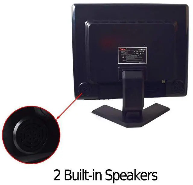 Alt view image 3 of 5 - 15" CCTV BNC Monitor VGA HDMI AV, 4:3 HD Display LCD Security Screen with USB Drive Player for Surveillance Camera STB PC 1024x768 Resolution Built-in Speaker Audio in/Out