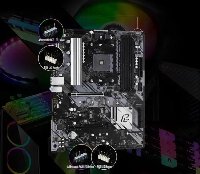 Alt view image 4 of 5 - ASRock B550 Phantom Gaming 4 Supports AMD AM4 Socket Ryzen(tm) 3000, 3000 G-Series, 4000 G-Series, 5000 and 5000 G-Series Desktop Processors Motherboard