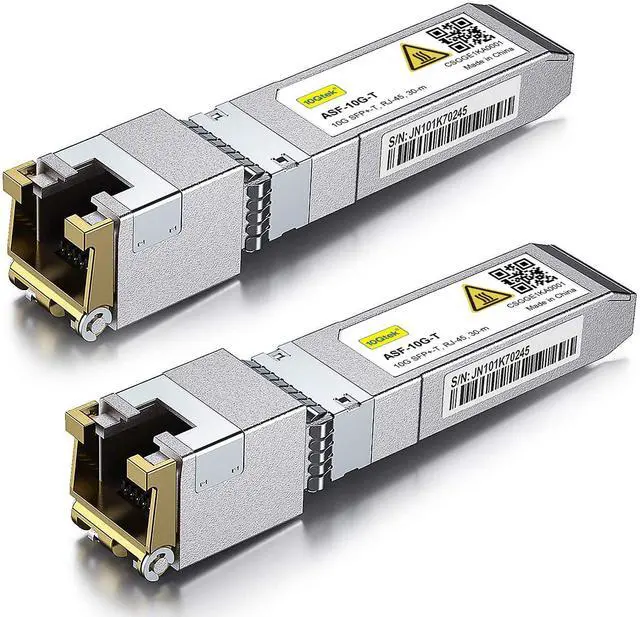 Main image of 10Gtek SFP+ to RJ-45 10GBase-T Transceiver, 10Gbe Copper SFP+ to Ethernet Module for Cisco SFP-10G-T-S, Ubiquiti UniFi UF-RJ45-10G, TP-Link TL-SM5310-T, Netgear and More, up to 30m, Pack of 2
