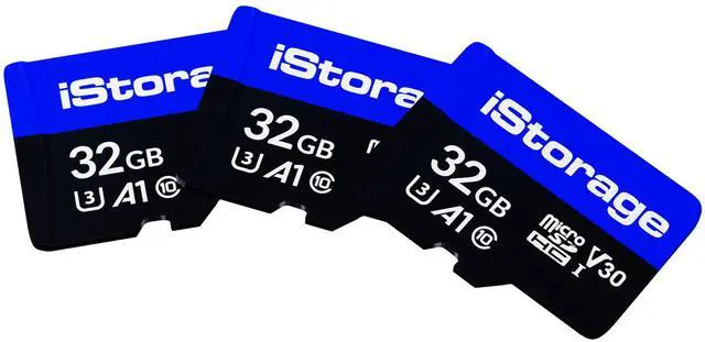 Main image of 3 Pack iStorage microSD Card 32GB | Encrypt Data stored on iStorage microSD Cards Using datAshur SD USB Flash Drive | Compatible with datAshur SD Drives only
