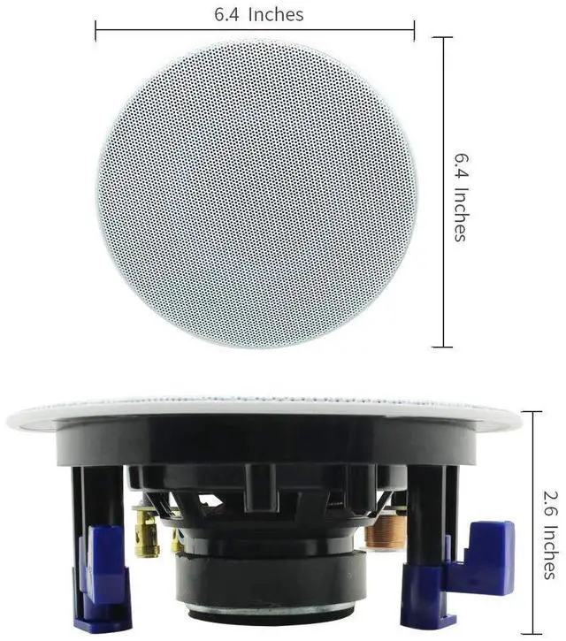 Alt view image 3 of 5 - Herdio 4 Inches Flush Mount 2 Way Full Range in Wall Bluetooth Ceiling Speakers,Great for Humid Indoor Outdoor Placement Bath, Kitchen,Bedroom,Covered Porches A Pair