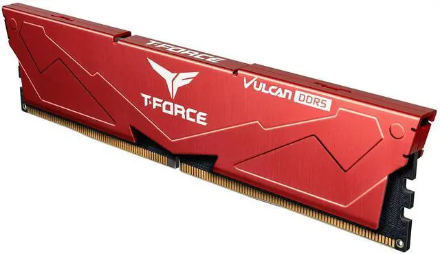 Alt view image 5 of 5 - TEAMGROUP T-Force Vulcan DDR5 32GB (2x16GB) 6000MHz (PC5-48000) CL38 Intel XMP 3.0 & AMD Expo Compatible Desktop Memory Module Ram Red FLRD532G6000HC38ADC01