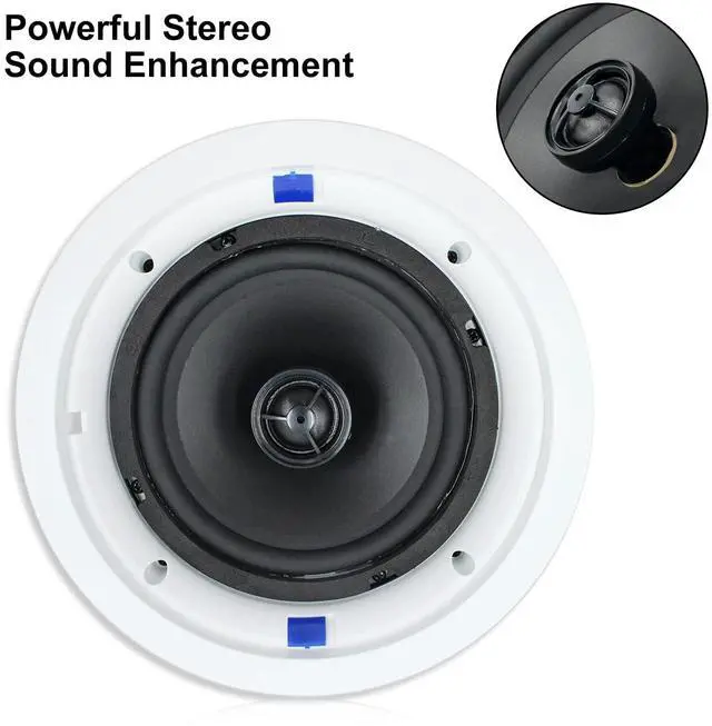 Alt view image 4 of 5 - Herdio 6.5 Inch Bluetooth Ceiling Speakers 320W 2-Way Flush Mount in Wall Speakers for Home Bathroom Kitchen Office with Full Range Superior Sound,HCS-818BT