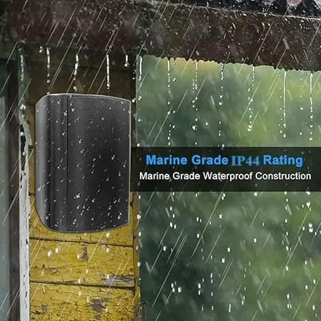 Alt view image 5 of 5 - Herdio 6.5 Inch 400W Outdoor Speakers Wired Waterproof with Powerful Bass,Wall Mount Speakers for Patio Garage Covered Deck,All-Weather Durability (Pair,Black)