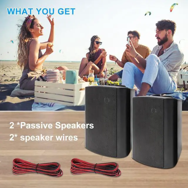 Alt view image 4 of 5 - Herdio 6.5 Inch 400W Outdoor Speakers Wired Waterproof with Powerful Bass,Wall Mount Speakers for Patio Garage Covered Deck,All-Weather Durability (Pair,Black)