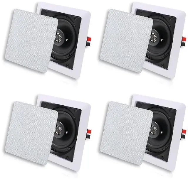 Main image of Herdio Bluetooth Ceiling Speakers, 320W 5.25 Inch Flush Mount in Wall Speakers Surround Sound System, Perfect for Home Theater, TV, Bathroom, White, 2 Pairs