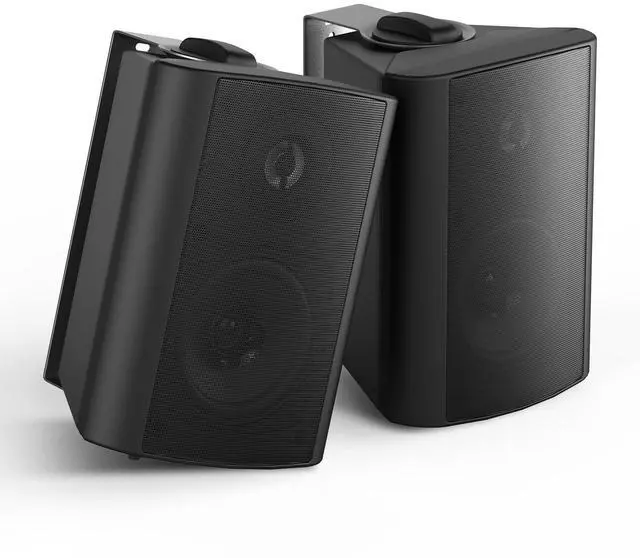 Main image of Herdio 4 Inch Outdoor Bluetooth Speakers Waterproof Wired 200 Watt,Indoor, Patio,Deck Wall Mount Speakers (Black)