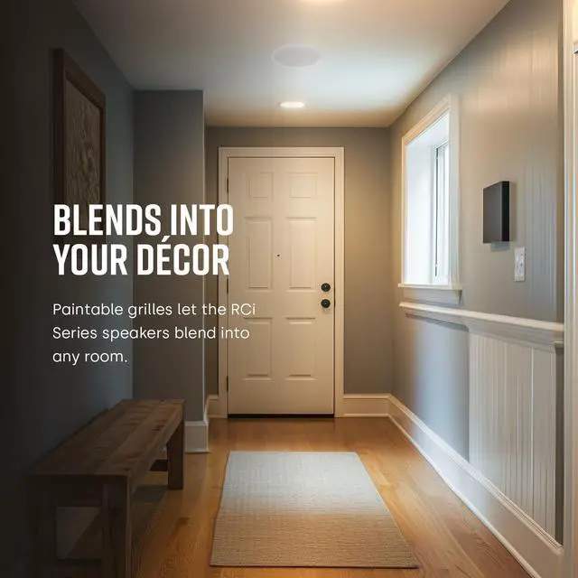 Alt view image 3 of 5 - Polk Audio RC6s in-Ceiling 6.5" Stereo Speaker, Dual Channel from a Single Location, Great for Damp, Humid Placement, (White, Paintable Grille)