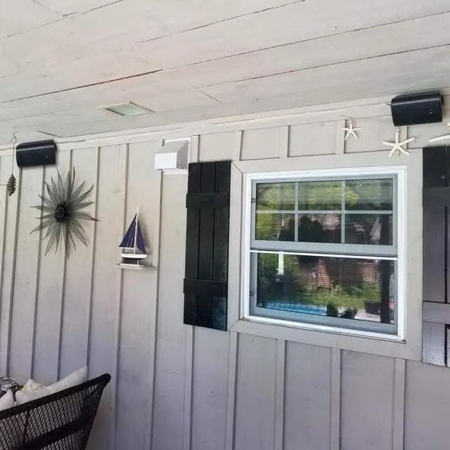 Alt view image 2 of 5 - Herdio 4 Inch Outdoor Bluetooth Speakers Waterproof Wired 200 Watt,Indoor, Patio,Deck Wall Mount Speakers (Black)